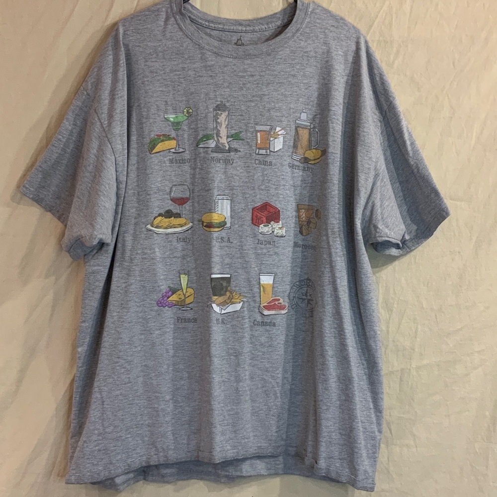 EPCOT World Showcase Drinks Around the World Gray Graphic Men's T-Shirt